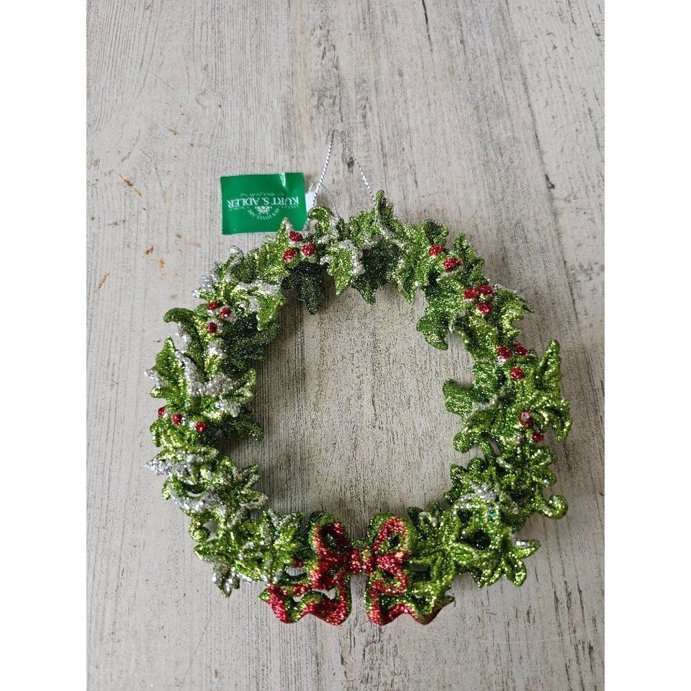 Kurt Adler glitter wreath ornament Xmas decor